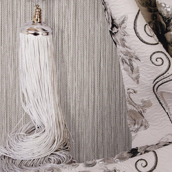 Luxury Gray Striped Stripe Textured Wallpaper, Contemporary Non-Woven Wall Covering, 41.7"W x 614"H, Washable Removable for L
