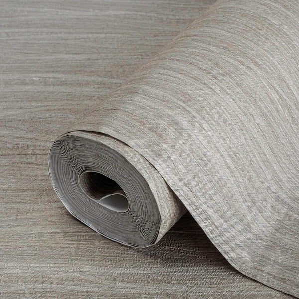 Luxury Gray Striped Textured 3D Embossed Wallpaper, Contemporary Non-Woven Wall Covering, 41.7"W x 398"H, Washable Removable 