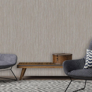 Luxury Gray Striped Textured 3D Embossed Wallpaper, Contemporary Non-Woven Wall Covering, 41.7"W x 398"H, Washable Removable 