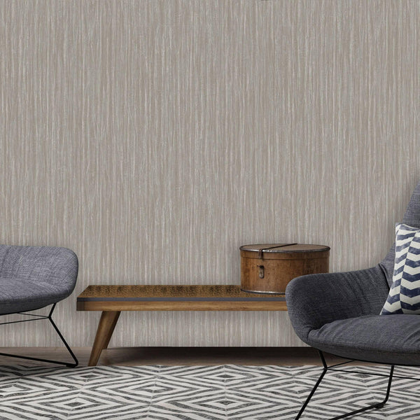 Luxury Gray Striped Textured 3D Embossed Wallpaper, Contemporary Non-Woven Wall Covering, 41.7"W x 398"H, Washable Removable 