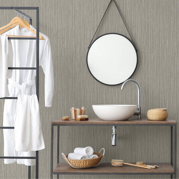 Luxury Gray Striped Textured 3D Embossed Wallpaper, Contemporary Non-Woven Wall Covering, 41.7"W x 398"H, Washable Removable 