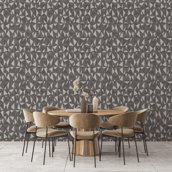 Luxury Copper Geometric Abstract 3D Embossed Wallpaper, Contemporary Non-Woven Wall Covering, 41.7"W x 614"H, Washable Remova