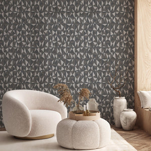 Luxury Copper Geometric Abstract 3D Embossed Wallpaper, Contemporary Non-Woven Wall Covering, 41.7"W x 614"H, Washable Remova