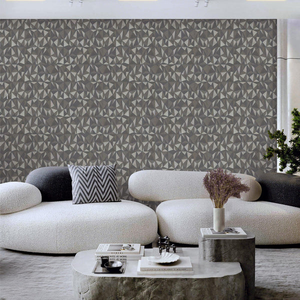 Luxury Copper Geometric Abstract 3D Embossed Wallpaper, Contemporary Non-Woven Wall Covering, 41.7"W x 614"H, Washable Remova