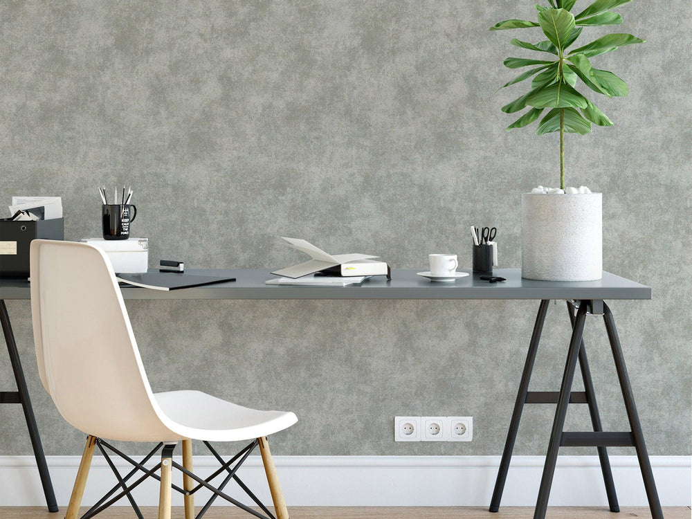 Luxury Gray Distressed Metallic 3D Embossed Wallpaper, Contemporary Non-Woven Wall Covering, 41.7"W x 614"H, Washable Removab