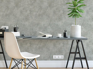 Luxury Gray Distressed Metallic 3D Embossed Wallpaper, Contemporary Non-Woven Wall Covering, 41.7"W x 614"H, Washable Removab