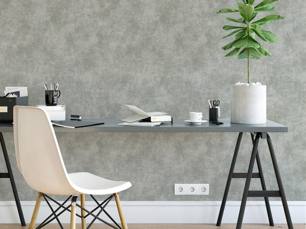 Luxury Gray Distressed Metallic 3D Embossed Wallpaper, Contemporary Non-Woven Wall Covering, 41.7"W x 614"H, Washable Removab