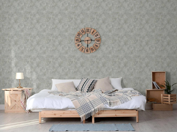 Luxury Gray Distressed Metallic 3D Embossed Wallpaper, Contemporary Non-Woven Wall Covering, 41.7"W x 614"H, Washable Removab