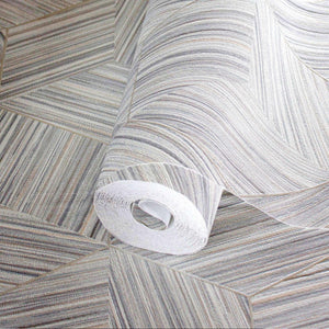 Luxury Gray Geometric Embossed 3D Embossed Wallpaper, Elegant Non-Woven Wall Covering, 41.7"W x 398"H, Washable Removable for
