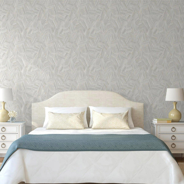 Luxury Gray Geometric Embossed 3D Embossed Wallpaper, Elegant Non-Woven Wall Covering, 41.7"W x 398"H, Washable Removable for