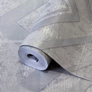 Luxury Gray Chevron Textured 3D Embossed Wallpaper, Glam Non-Woven Wall Covering, 41.7"W x 398"H, Washable Removable for Livi