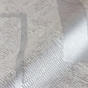 Luxury Gray Chevron Textured 3D Embossed Wallpaper, Glam Non-Woven Wall Covering, 41.7"W x 398"H, Washable Removable for Livi