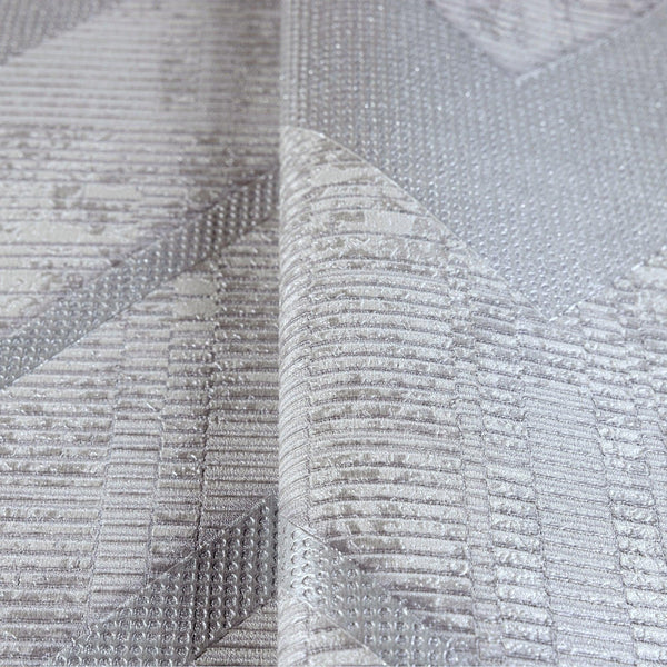 Luxury Gray Chevron Textured 3D Embossed Wallpaper, Glam Non-Woven Wall Covering, 41.7"W x 398"H, Washable Removable for Livi