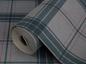 Luxury Gray Plaid Textured Wallpaper, Lodge Non-Woven Wall Covering, 41.7"W x 614"H, Washable Removable for Living Room Bedro