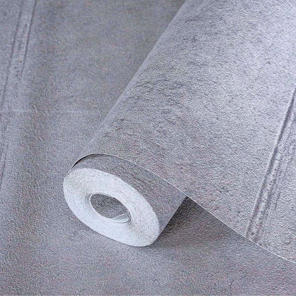 Luxury Gray Stone Textured Wallpaper, Premium Non-Woven Wall Covering, 41.7"W x 398"H, Washable Removable for Living Room Bed