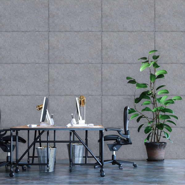 Luxury Gray Stone Textured Wallpaper, Premium Non-Woven Wall Covering, 41.7"W x 398"H, Washable Removable for Living Room Bed