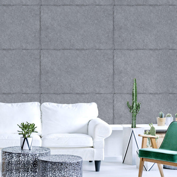 Luxury Gray Stone Textured Wallpaper, Premium Non-Woven Wall Covering, 41.7"W x 398"H, Washable Removable for Living Room Bed