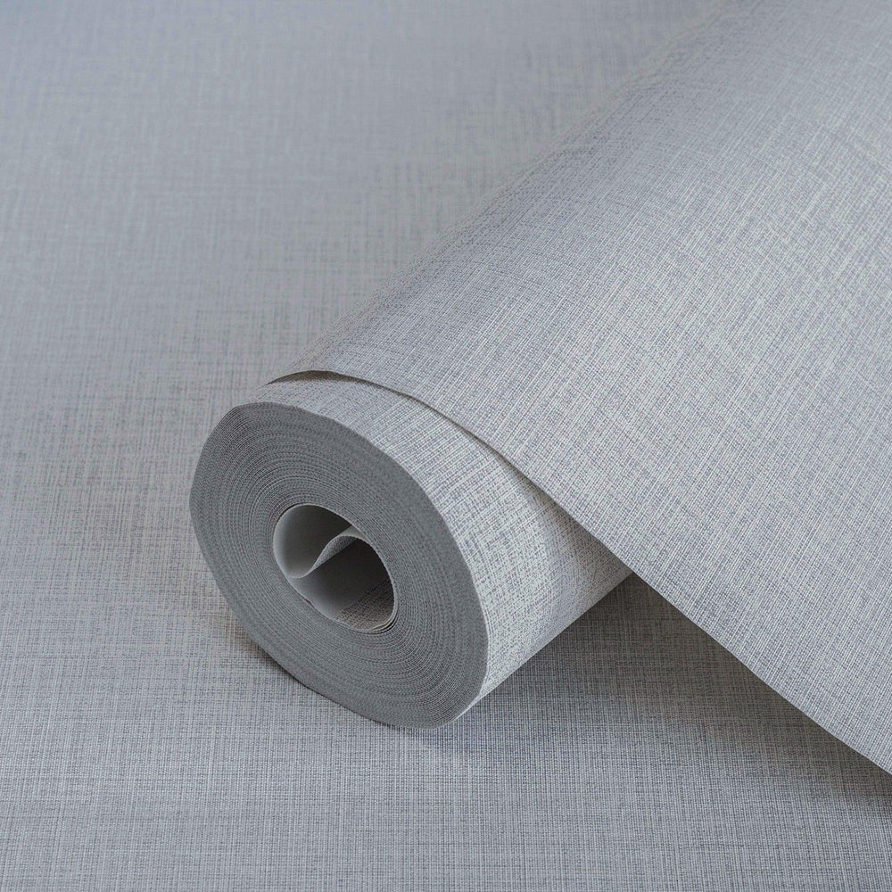 Luxury Gray Fabric Textured Wallpaper, Farmhouse Non-Woven Wall Covering, 41.7"W x 614"H, Washable Removable for Living Room 