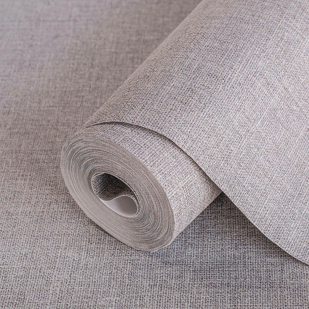 Luxury Gray Fabric Textured Wallpaper, Boho Non-Woven Wall Covering, 41.7"W x 614"H, Washable Removable for Living Room Bedro