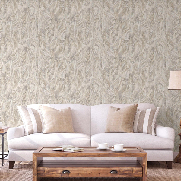 Luxury Gray Marble Striped Wallpaper, Modern Non-Woven Wall Covering, 41.7"W x 398"H, Washable Removable for Living Room Bedr