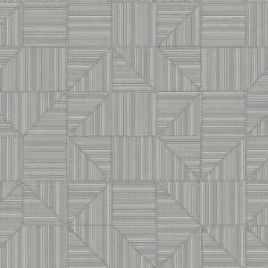 Luxury Gray Geometric Textured Wallpaper, Coastal Non-Woven Wall Covering, 41.7"W x 614"H, Washable Removable for Living Room