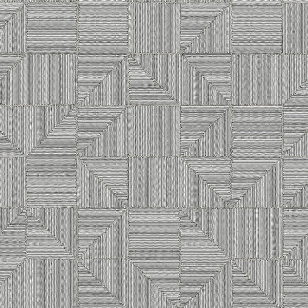 Luxury Gray Geometric Textured Wallpaper, Coastal Non-Woven Wall Covering, 41.7"W x 614"H, Washable Removable for Living Room