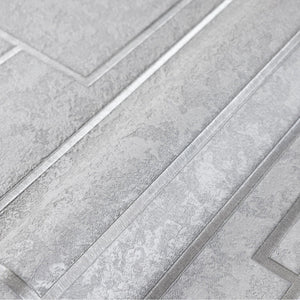 Luxury Gray Abstract Geometric 3D Embossed Wallpaper, Contemporary Non-Woven Wall Covering, 41.7"W x 398"H, Washable Removabl