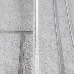 Luxury Gray Abstract Geometric 3D Embossed Wallpaper, Contemporary Non-Woven Wall Covering, 41.7"W x 398"H, Washable Removabl