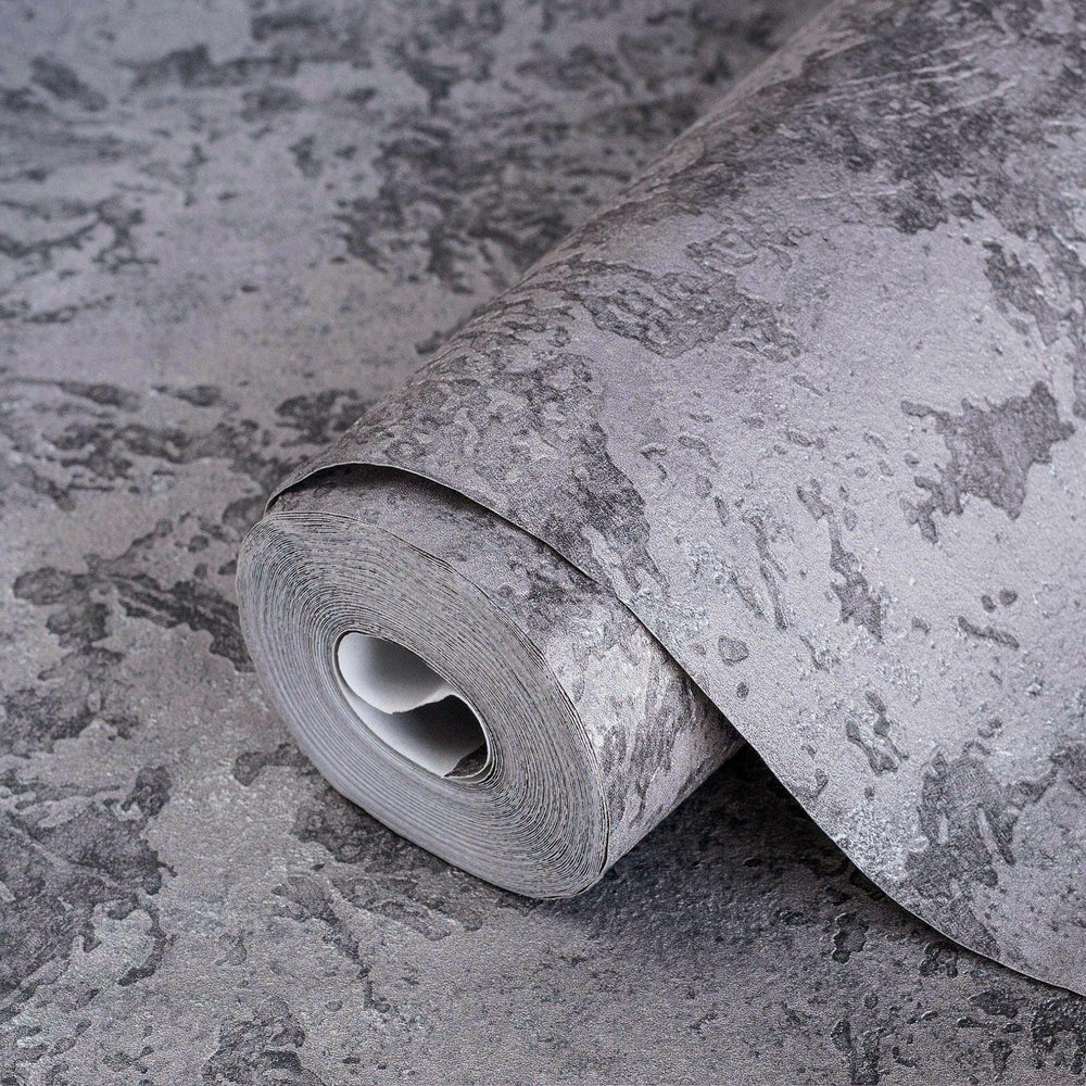Luxury Gray Abstract Metallic 3D Embossed Wallpaper, Farmhouse Non-Woven Wall Covering, 41.7"W x 614"H, Washable Removable fo