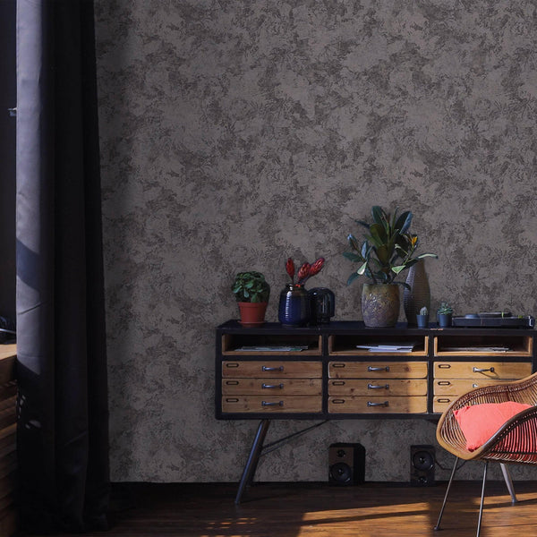 Luxury Gray Abstract Metallic 3D Embossed Wallpaper, Farmhouse Non-Woven Wall Covering, 41.7"W x 614"H, Washable Removable fo