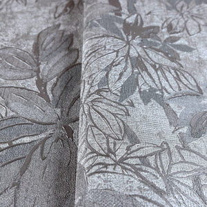 Luxury Gray Floral Leaves 3D Embossed Wallpaper, Elegant Non-Woven Wall Covering, 41.7"W x 614"H, Washable Removable for Livi