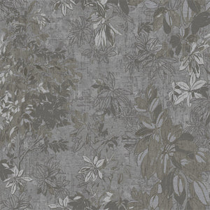Luxury Gray Floral Leaves 3D Embossed Wallpaper, Elegant Non-Woven Wall Covering, 41.7"W x 614"H, Washable Removable for Livi