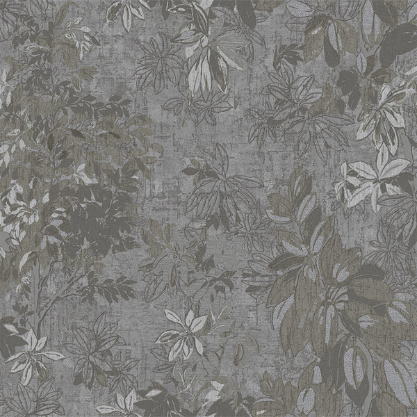 Luxury Gray Floral Leaves 3D Embossed Wallpaper, Elegant Non-Woven Wall Covering, 41.7"W x 614"H, Washable Removable for Livi