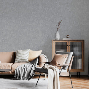 Luxury Gray Abstract Textured Wallpaper, Minimalist Non-Woven Wall Covering, 41.7"W x 614"H, Washable Removable for Living Ro