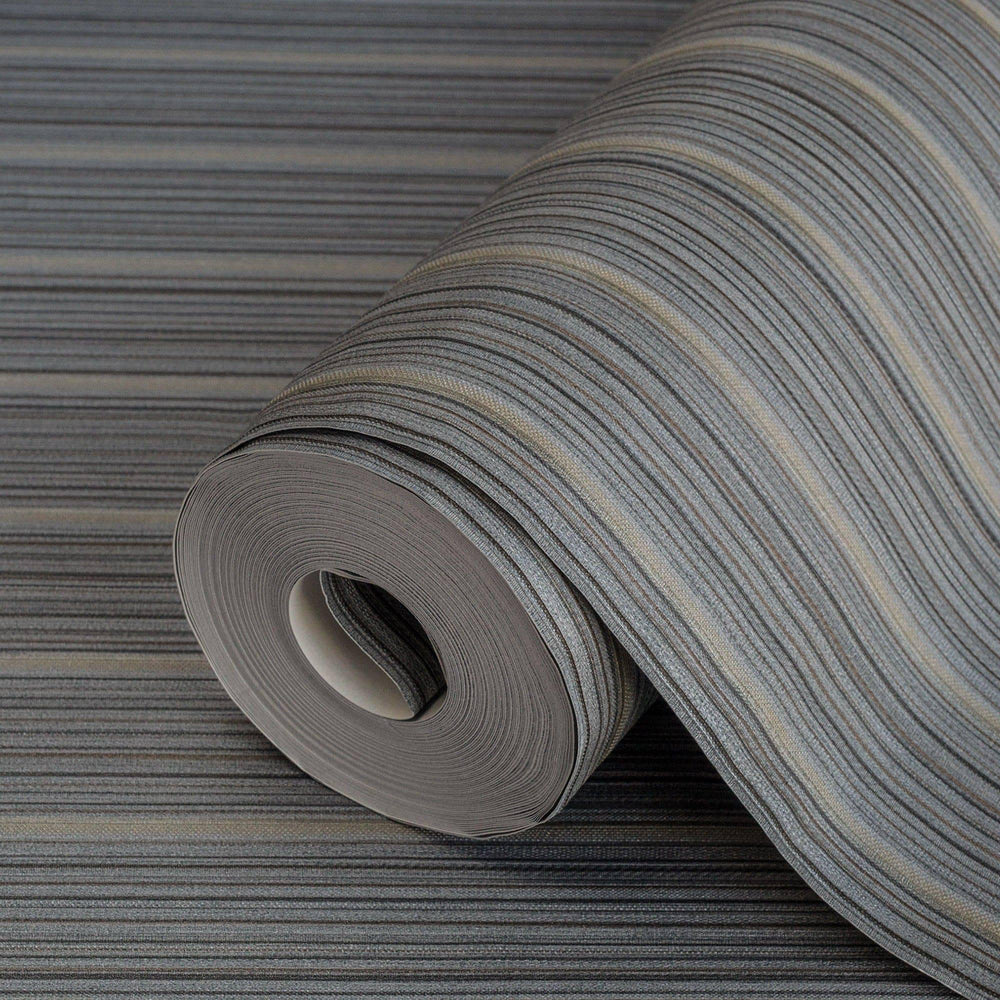 Luxury Gray Fabric Striped 3D Embossed Wallpaper, Modern Non-Woven Wall Covering, 41.7"W x 614"H, Washable Removable for Livi