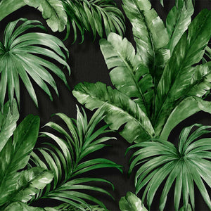 Luxury Black Leaves Textured Wallpaper, Coastal Non-Woven Wall Covering, 41.7"W x 398"H, Washable Removable for Living Room B