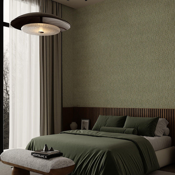 Luxury Green Geometric Embossed 3D Embossed Wallpaper, Boho Non-Woven Wall Covering, 41.7"W x 614"H, Washable Removable for L