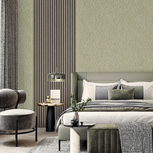 Luxury Green Geometric Embossed 3D Embossed Wallpaper, Boho Non-Woven Wall Covering, 41.7"W x 614"H, Washable Removable for L