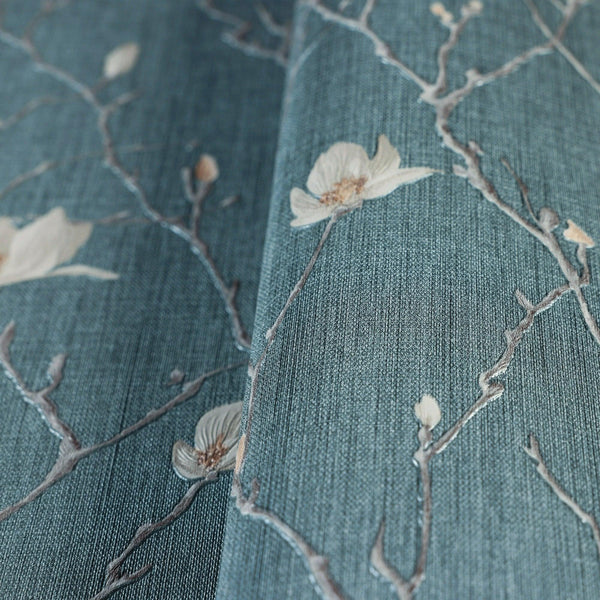 Luxury Green Floral Chinoiserie Wallpaper, Coastal Non-Woven Wall Covering, 41.7"W x 398"H, Washable Removable for Living Roo