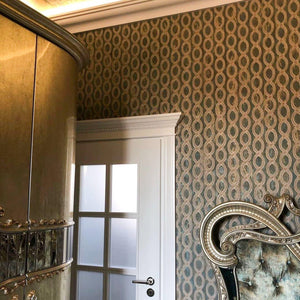 Luxury Green Geometric Embossed 3D Embossed Wallpaper, Contemporary Non-Woven Wall Covering, 41.7"W x 398"H, Washable Removab
