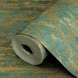 Luxury Gold Abstract Distressed Wallpaper, Glam Non-Woven Wall Covering, 41.7"W x 398"H, Washable Removable for Living Room B
