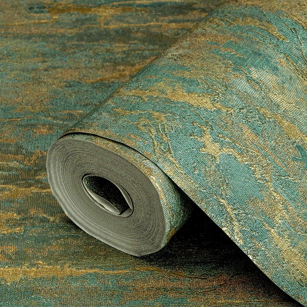 Luxury Gold Abstract Distressed Wallpaper, Glam Non-Woven Wall Covering, 41.7"W x 398"H, Washable Removable for Living Room B
