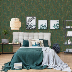 Luxury Gold Abstract Distressed Wallpaper, Glam Non-Woven Wall Covering, 41.7"W x 398"H, Washable Removable for Living Room B