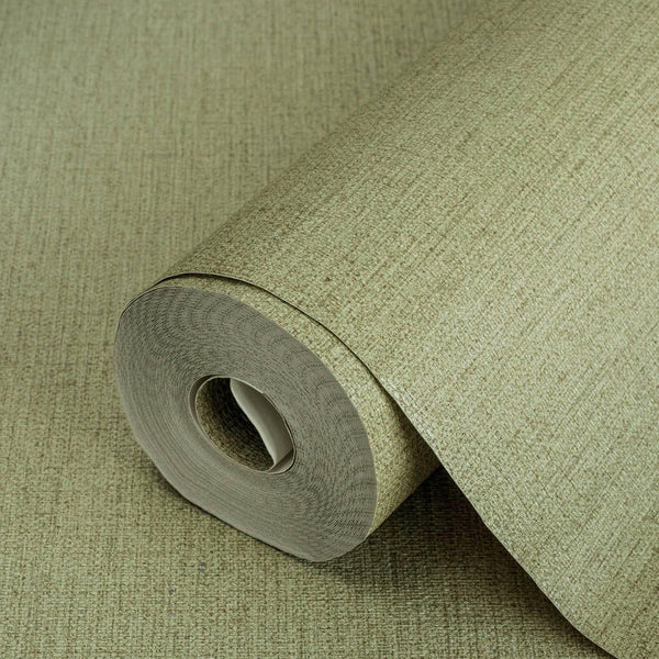 Luxury Green Textured Wallpaper, Country Non-Woven Wall Covering, 41.7"W x 614"H, Washable Removable for Living Room Bedroom 