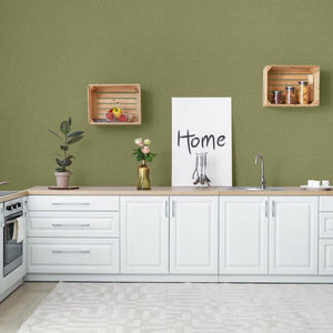 Luxury Green Textured Wallpaper, Country Non-Woven Wall Covering, 41.7"W x 614"H, Washable Removable for Living Room Bedroom 