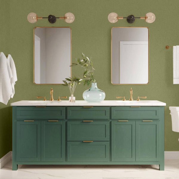Luxury Green Textured Wallpaper, Country Non-Woven Wall Covering, 41.7"W x 614"H, Washable Removable for Living Room Bedroom 