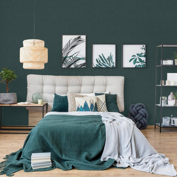 Luxury Green Abstract Geometric 3D Embossed Wallpaper, Contemporary Non-Woven Wall Covering, 41.7"W x 614"H, Washable Removab