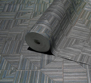 Luxury Brown Geometric Textured Wallpaper, Contemporary Non-Woven Wall Covering, 41.7"W x 614"H, Washable Removable for Livin
