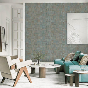 Luxury Brown Geometric Textured Wallpaper, Contemporary Non-Woven Wall Covering, 41.7"W x 614"H, Washable Removable for Livin