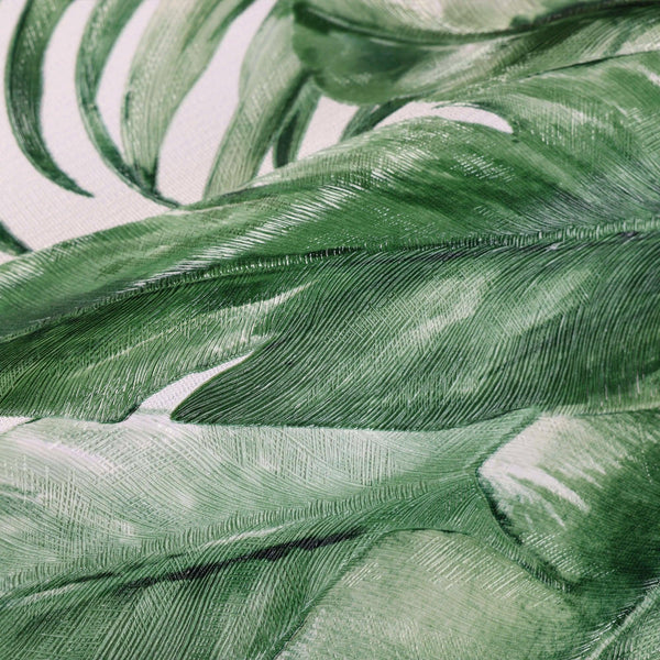 Luxury Green Leaves Textured Wallpaper, Coastal Non-Woven Wall Covering, 41.7"W x 398"H, Washable Removable for Living Room B